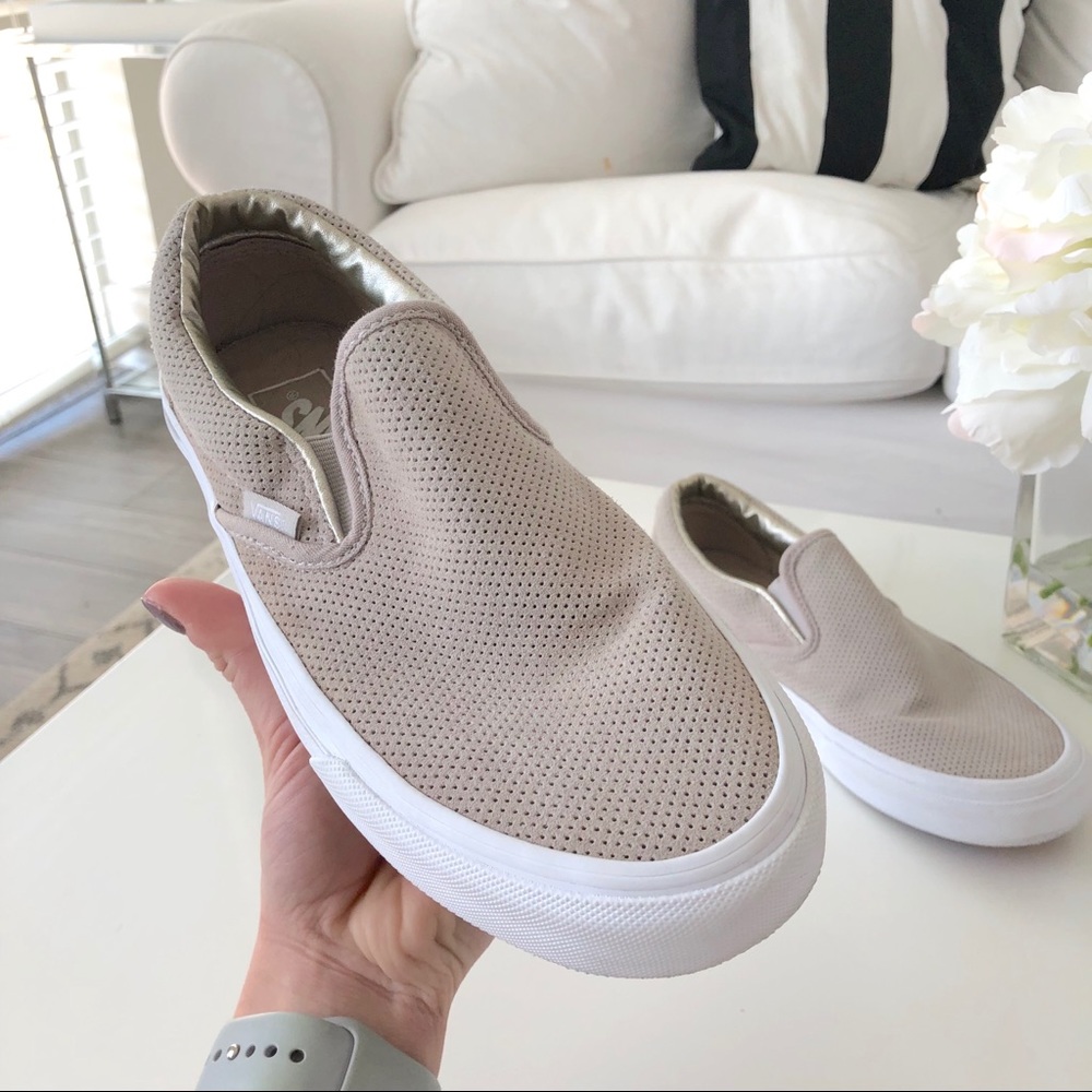 Vans || perforated suede slip on sneaker || sz 7.5